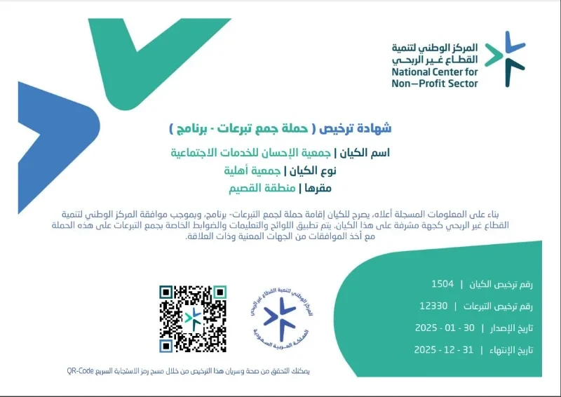 جهة الترخيص