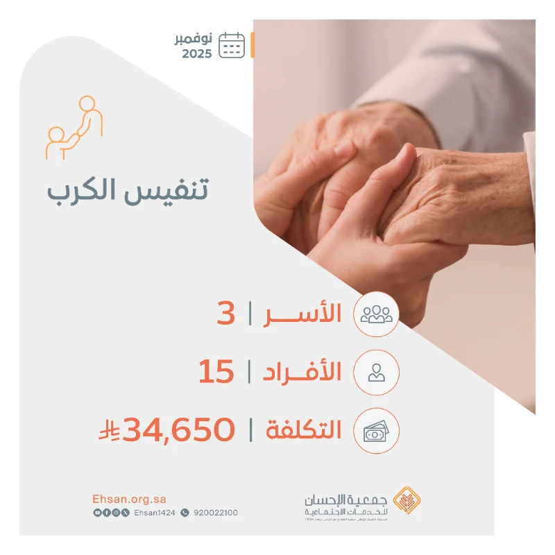 صرفت الجمعية شهر نوفمبر تنفيس الكرب 