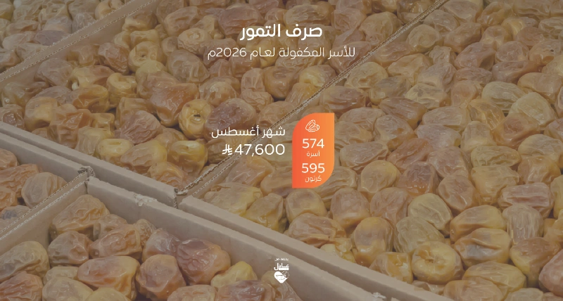 صرف مشروع التمور للأسر المكفولة لشهر أغسطس (8) 2026م